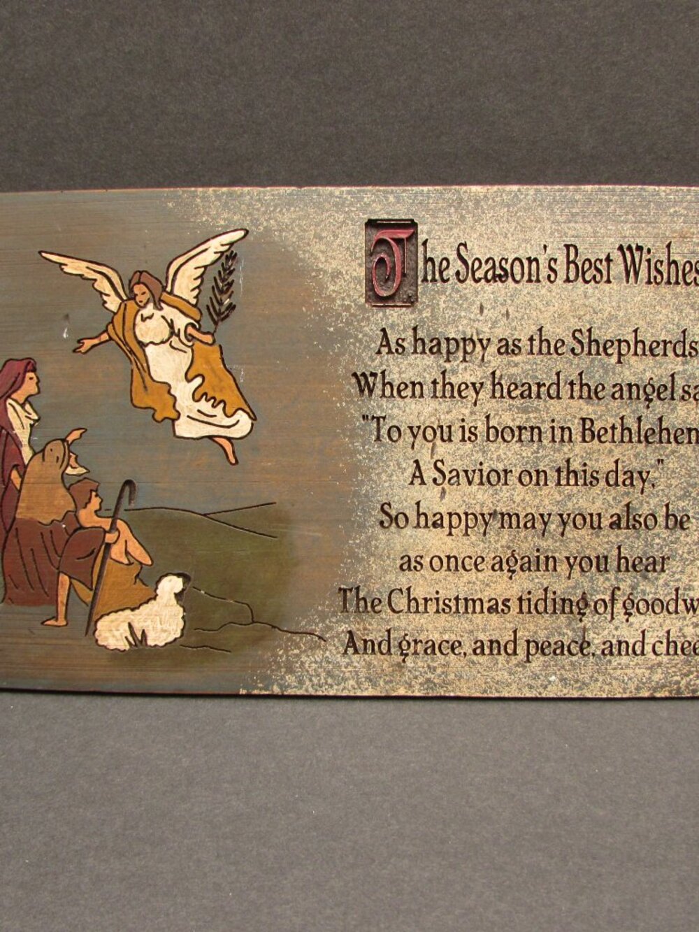 Reproduction Treenware Salem Collection Christmas Nativity Plaque